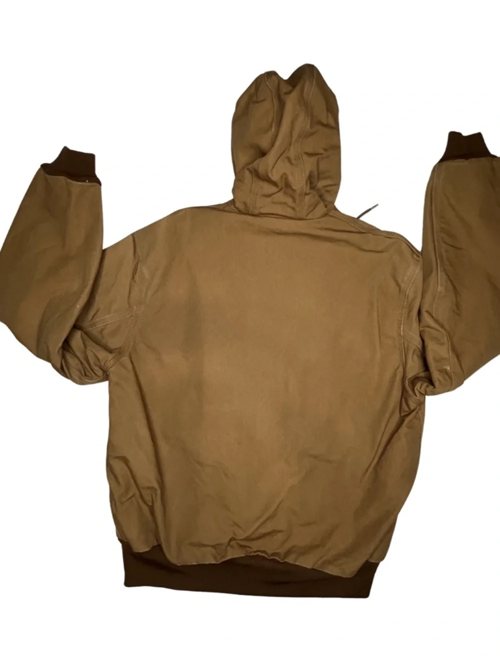 Carhartt J131 tan Duck Active Jacket USA Made Hooded Work Jacket Large Regular